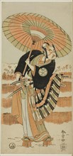 The Actor Ichimura Uzaemon IX as Kajiwara Genta no Kagetoki in a dance interlude in sce..., c. 1770. Creator: Shunsho.
