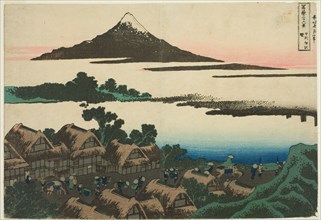 Dawn at Isawa in Kai Province (Koshu Isawa no akatsuki), from the series "Thirty-six..., c. 1830/33. Creator: Hokusai.