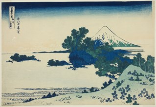 Shichirigahama Beach in Sagami Province (Shoshu Shichirigahama), from the series..., c. 1830/33. Creator: Hokusai.