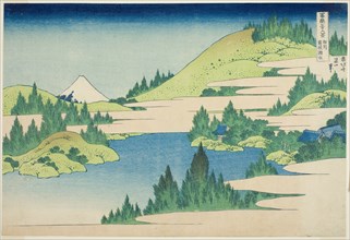 Lake Hakone in Sagami Province (Soshu Hakone Kosui), from the series "Thirty-six..., c. 1830/33. Creator: Hokusai.