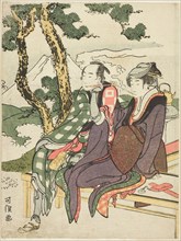 Evening Glow for Date no Yosaku and Seki no Koman, from the untitled series known as..., 1801-04. Creator: Hokusai.