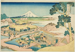 The Tea Plantation of Katakura in Suruga Province (Sunshu Katakura chaen no Fuji)..., c. 1830/33. Creator: Hokusai.