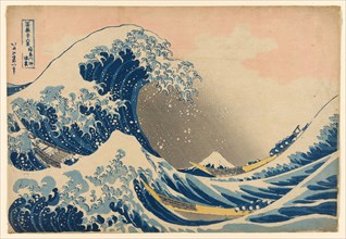 Under the Wave off Kanagawa (Kanagawa oki nami ura), also known as The Great Wave, from..., 1830/33. Creator: Hokusai.