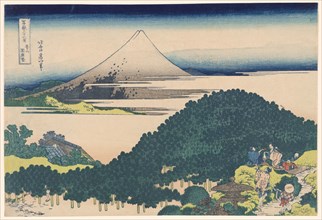 Cushion Pine Tree at Aoyama (Aoyama Enza no matsu), from the series "Thirty-six..., Japan, c1830/33. Creator: Hokusai.