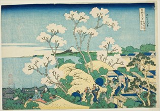 Goten Hill at Shinagawa on the Tokaido (Tokaido Shinagawa Gotenyama), from the serie..., c. 1830/33. Creator: Hokusai.