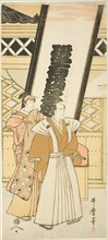 Matsumoto Koshiro IV and Nakayama Tomisaburo, the left hand sheet of a triptych entitle..., c. 1784. Creator: Kitagawa Utamaro.