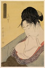 A Low Class Prostitute (Gun [teppo]), from the series "Five Shades of Ink in the..., c. 1794/95. Creator: Kitagawa Utamaro.