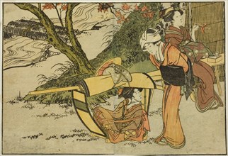Outing to View Maples in Autumn, from the illustrated book "Picture Book: Flowers of the F..., 1801. Creator: Kitagawa Utamaro.