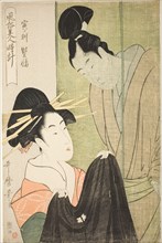 Hour of the Tiger [4 am], Courtesan (Tora no koku, keisei), from the series "Custo..., c. 1798/1800. Creator: Kitagawa Utamaro.