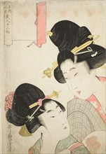 Two Girls, from the series "Twelve Physiognomies of Beautiful Women Representing..., c. 1803. Creator: Kitagawa Utamaro.
