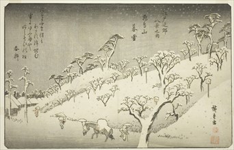 Lingering Snow at Asukayama (Asukayama no bosetsu), from the series "Eight Views in..., c. 1837/38. Creator: Ando Hiroshige.