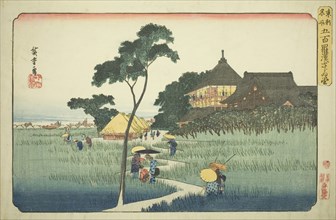 Sazai Hall at the Temple of the Five Hundred Arhats (Gohyaku rakan Sazaido), from the seri..., c. 18 Creator: Ando Hiroshige.