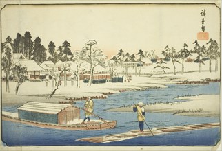 Clear Weather after Snow at Massaki (Massaki yukibare no zu), from the series "Famous...,c. 1832/38. Creator: Ando Hiroshige.