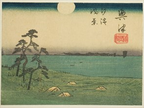 View of Shiohama and Kiyomigaseki in Okitsu (Okitsu, Kiyomigaseki, Shiohama fukei)..., c. 1848/52. Creator: Ando Hiroshige.