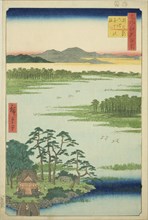 Benten Shrine and Inokashira Pond (Inokashira no ike Benten no yashiro), from the series..., 1856. Creator: Ando Hiroshige.