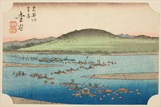 The Far Bank of the Oi River in Kanaya (Oigawa engan, Kanaya), section of sheet no..., c. 1848/52. Creator: Ando Hiroshige.