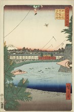 Hibiya and Soto-Sakurada from Yamashita-cho (Yamashita-cho Hibiya Soto-Sakurada), from the..., 1857. Creator: Ando Hiroshige.