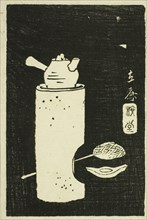 Tea Kettle, section of a sheet from the series "Mirror of Stone Rubbings of Views of the..., n.d. Creator: Ando Hiroshige.