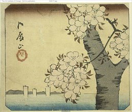 Flowers at Goten Hill (Gotenyama, hana), section of a sheet from the series "Cutouts of ..., 1852. Creator: Ando Hiroshige.