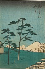 Flower Viewing at Asuka Hill (Asukayama hanami), section of a sheet from the series..., 1852. Creator: Ando Hiroshige.