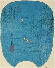 Fuji Marsh in Yoshiwara (Fujinuma, Yoshiwara), section of sheet no. 4 from the series "Pic..., 1856. Creator: Ando Hiroshige.