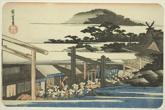 Precincts of the Shiba Shinmei Shrine (Shiba Shinmei keidai), from the series "Famous..., c.1832/38. Creator: Ando Hiroshige.