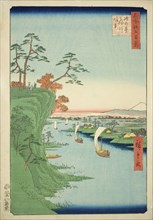 View of Konodai and the Tone River (Konodai Tonegawa fukei), from the series "One Hundred...,1856. Creator: Ando Hiroshige.