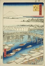 Clear Weather After Snow at Nihon Bridge (Nihonbashi yukibare), from the series "One..., 1856. Creator: Ando Hiroshige.
