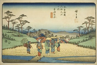 No. 68 (sic; actually 69): Crossroad at Kusatsu (Kusatsu oiwake), from the series..., c. 1835/38. Creator: Ando Hiroshige.