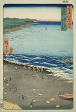 Kazusa Province: Yasashi Bay, also known as Kujukuri (Kazusa, Yasashika ura, torina Kujuku..., 1853. Creator: Ando Hiroshige.
