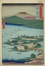 Kaga Province: The Fishing Fires on Lake Renko, One of the Eight Scenic Views of Kanazawa ..., 1855. Creator: Ando Hiroshige.