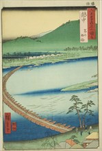 Etchu Province: Pontoon Bridge at Toyama (Etchu, Toyama funabashi), from the series "Famou..., 1853. Creator: Ando Hiroshige.