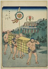 Futagawa, from the series "Fifty-three Stations [of the Tokaido] (Gojusan tsugi)," also..., 1852. Creator: Ando Hiroshige.