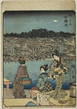 Kyoto: Evening Cool at Shijo (Onajiku taibi, Shijo suzumi), from the series "Fifty-three S..., 1852. Creator: Ando Hiroshige.