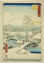 Numazu: Mount Fuji and Mount Ashigara in Clear Weather after Snow, no. 13 (Numazu, Ashigar..., 1855. Creator: Ando Hiroshige.