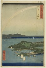 Tsushima Province: Clear Evening on the Coast (Tsushima, kaigan yubare), from the series "..., 1856. Creator: Ando Hiroshige.