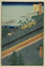 The Hall of Thirty-Three Bays at Fukagawa (Fukagawa Sanjusangendo), from the series..., 1857. Creator: Ando Hiroshige.
