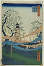 The Hatsune Riding Grounds at Bakuro-cho (Bakuro-cho Hatsune no Baba), from the..., 1857. Creator: Ando Hiroshige.