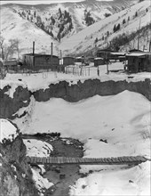 View of company-owned houses, Utah coal town, Consumers, near Price, Utah, 1936. Creator: Dorothea Lange.