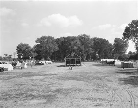 Utility unit and camp sites, Marysville camp for migrants, California, 1935. Creator: Dorothea Lange.