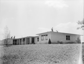 Type house for two families (incomplete), Hightstown, New Jersey, 1936. Creator: Dorothea Lange.