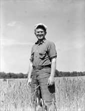 Homesteader, farmer, who has been working on the community farm since 1934, Hightstown, NJ, 1936. Creator: Dorothea Lange.
