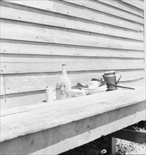 Still life housing of migrant berry pickers in southern New Jersey, 1936. Creator: Dorothea Lange.
