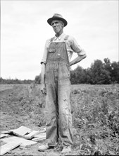 One of the evicted sharecroppers from Arkansas now settled at Hill House, Mississippi, 1936. Creator: Dorothea Lange.