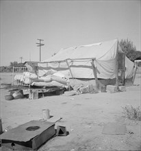 California home of Oklahoma drought refugee, 1936. Creator: Dorothea Lange.