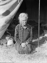 Grandmother of twenty-two children, from a farm in Oklahoma, 1936. Creator: Dorothea Lange.