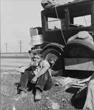 Son of depression refugee from Oklahoma now in California, 1936. Creator: Dorothea Lange.