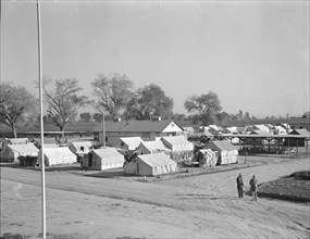 View of Kern migrant camp showing one of three sanitary units, California, 1936. Creator: Dorothea Lange.