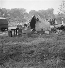 American River camp, Sacramento, 1936. Creator: Dorothea Lange.