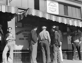 Weighers' and warehousemens' union headquarters, Oakland, California, 1936. Creator: Dorothea Lange.